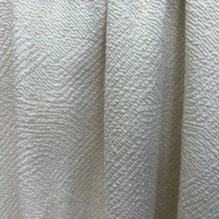 Weave Whisper Geometric Ivory White Heavy Wool Chenille Curtain 1