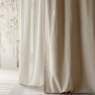 Basketweave Bliss Cotton Linen Blend Beige Cream Curtains 3