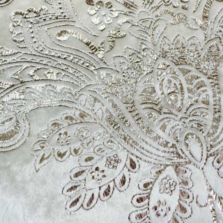 Heritage Luxury Cream and Gold Damask Velvet Curtain 2