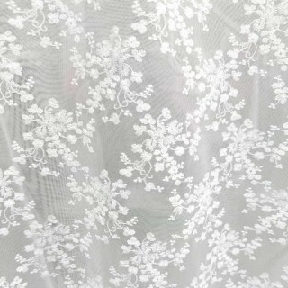 Springtime Bouquet Embroidered White Floral Sheer Curtain 5