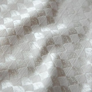 Siren's Satin Cream Off White Shimmering Geometric Curtain 4