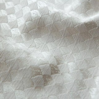 Siren's Satin Cream Off White Shimmering Geometric Curtain 5