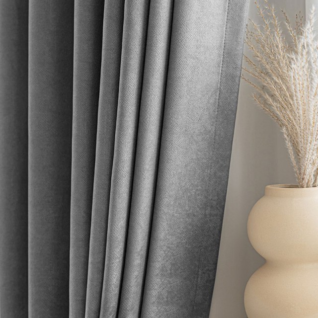 Smart Space Double Sided Light Gray Vegan Suede Curtains 1