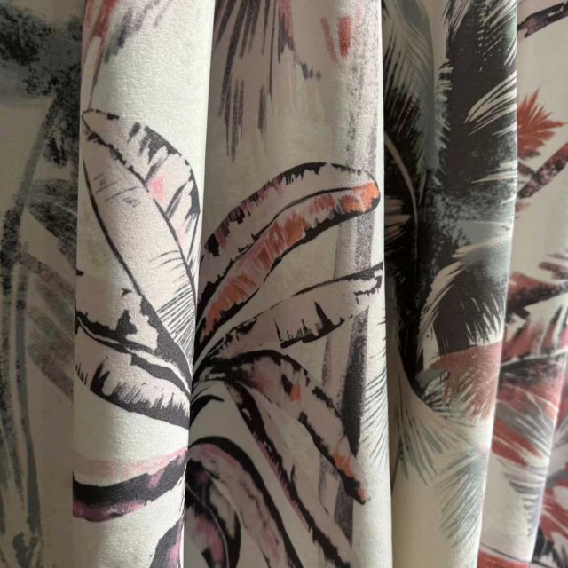 Sunset Palms Multicolor Velvet Tropical Floral Curtains 1