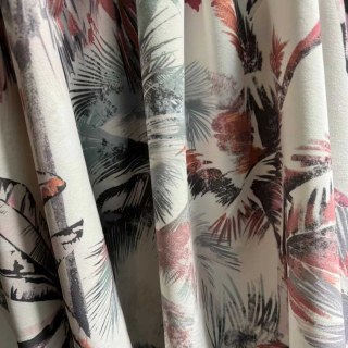 Sunset Palms Multicolor Velvet Tropical Floral Curtains 2