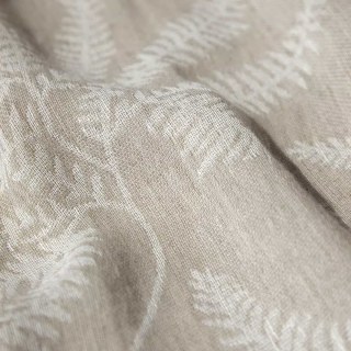 Whispering Fern Oatmeal Premium Linen Wool Blend Heavy Sheer Curtain 5