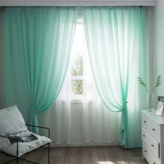 Satiny Touch Turquoise Green Sheer Curtain 2