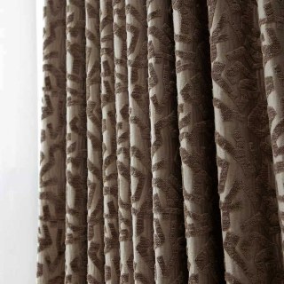 Winter's Embrace Mocha Brown Geometric Cashmere Wool Curtain 3