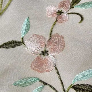 Fancy Pansy Embroidered Shimmering Organza Sheer Curtain 5